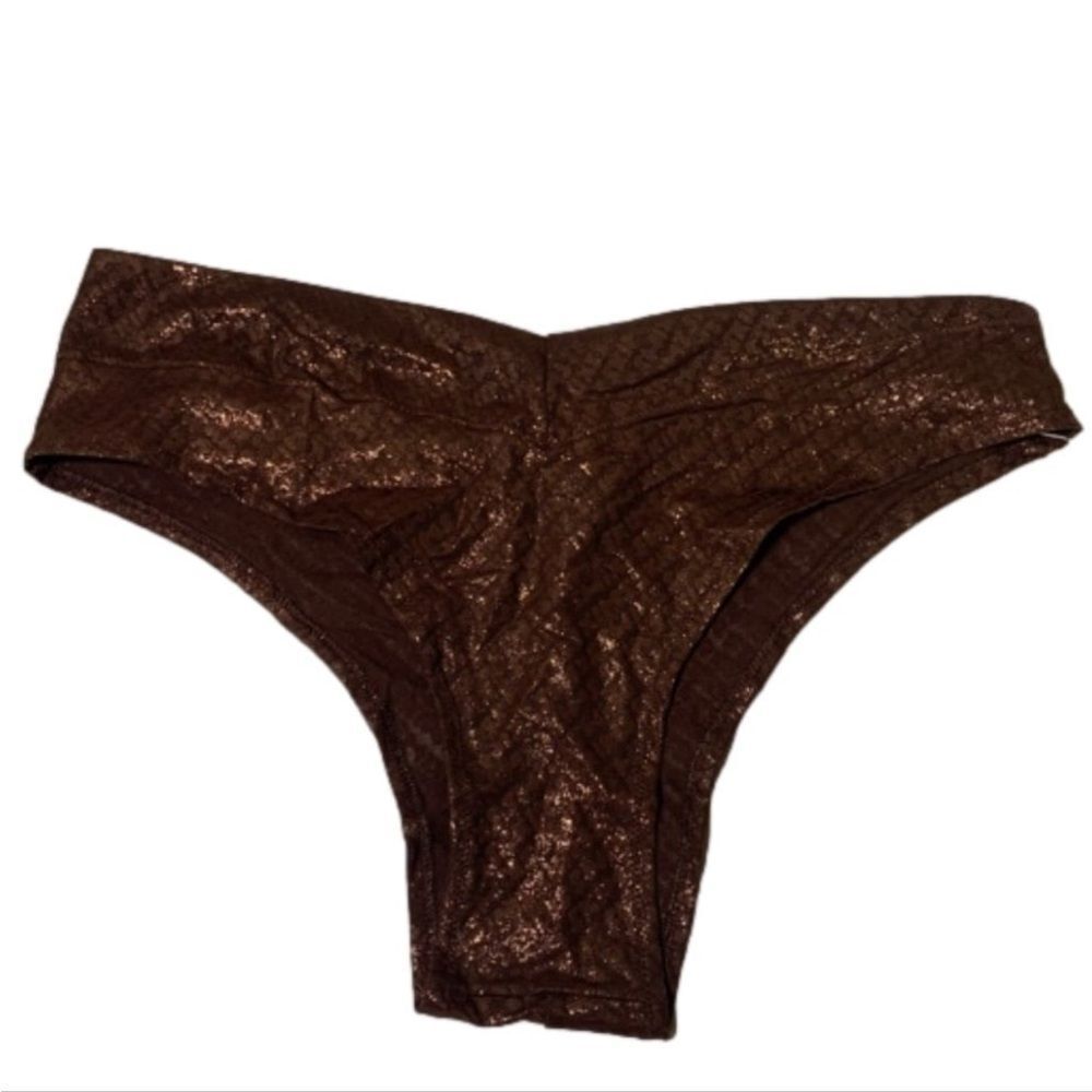 Skims NEW 2X‎ Brown Foil Logo Panty